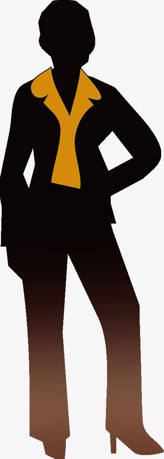 女士人物剪影招聘海报免抠