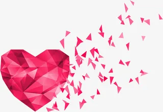 红心漂浮花瓣免抠