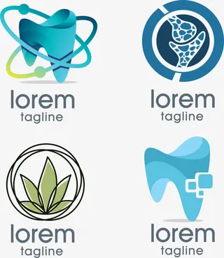 矢量手绘牙科诊所图标免抠
