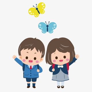 6.1儿童节多彩卡通手绘小学生免抠