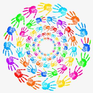 PNG五彩色手掌免抠