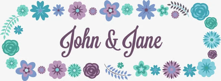 绿色简约花圈边框纹理免抠