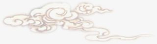 中国风白色线条祥云装饰免抠