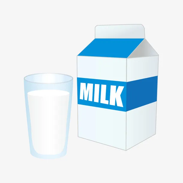 卡通简约美食装饰广告设计牛奶免抠