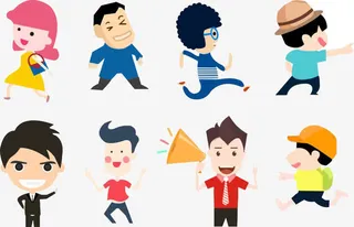 卡通小人物集合免抠
