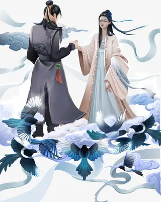 牛郎织女鹊桥会免抠