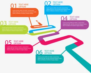 彩色弯道流程图免抠