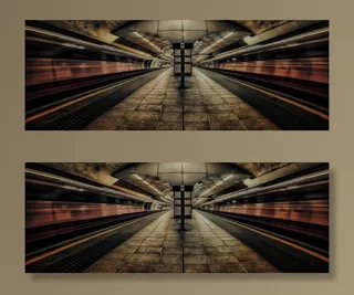铁路轨道梦幻唯美背景banner免抠