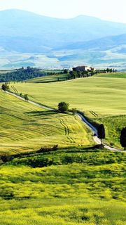 蓝天白云山峰草原H5背景高清