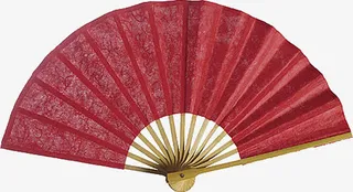 古风红色扇子免抠