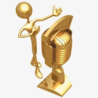 金话筒卡通主持人形象免抠