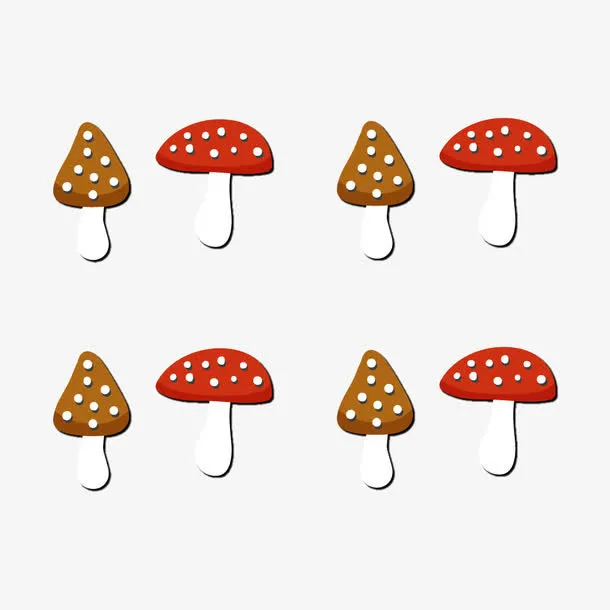 卡通彩色蘑菇免抠