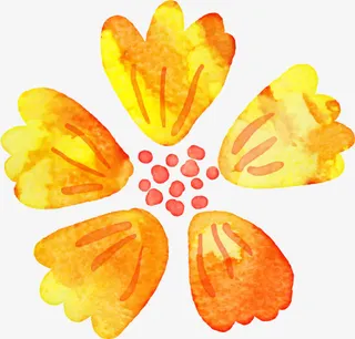 水彩可爱的花免抠