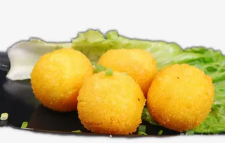 黄色油炸丸子png免抠