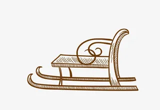 圣诞节素材雪橇免抠