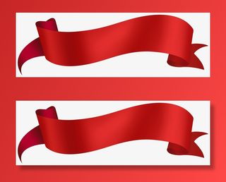 红色 丝带 矢量 png免抠