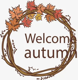 手绘树枝花藤花环免抠