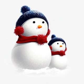 卡通可爱雪人小雪元素海报设计免抠