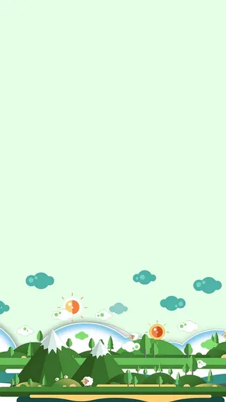 绿色卡通扁平清明节PSD分层H5背景素材高清