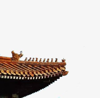 古代古典故宫角楼屋檐元素免抠