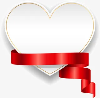 白色清新爱心边框纹理免抠