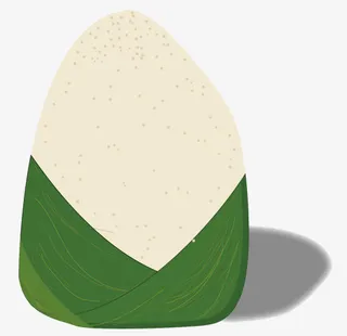 手绘剥开的粽子免抠