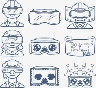 手绘高科技产品设计图免抠