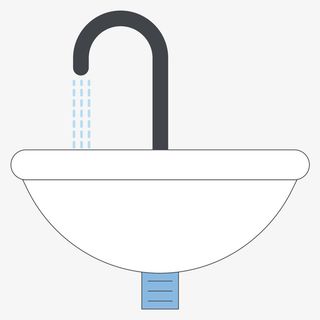 手绘洗手池免抠