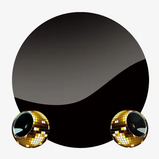 黑色圆形科技感装饰免抠