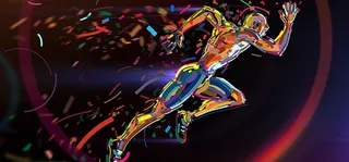 五彩缤纷跑步背景banner装饰高清