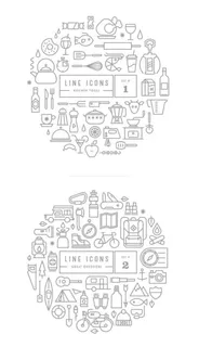 线条图标手绘卡通免抠