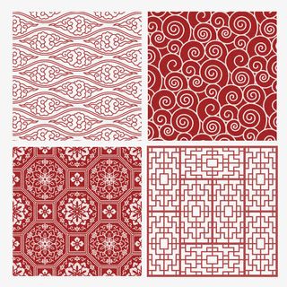 红色中国古典花纹背景