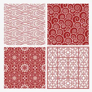 红色中国古典花纹背景