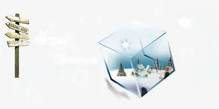 圣诞节透明玻璃饰品免抠