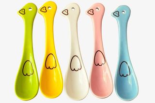 趣味创意动物长柄陶瓷小勺子免抠