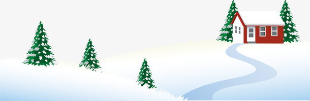 冬日圣诞树积雪背景
