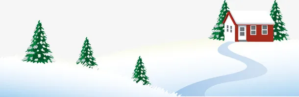 冬日圣诞树积雪背景