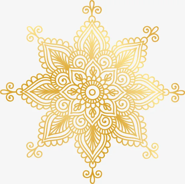 金色花纹图案免抠