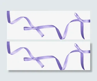 漂浮的紫色丝带免抠