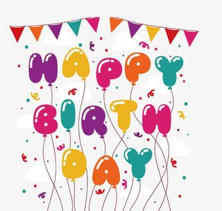 彩色英文字母气球海报免抠