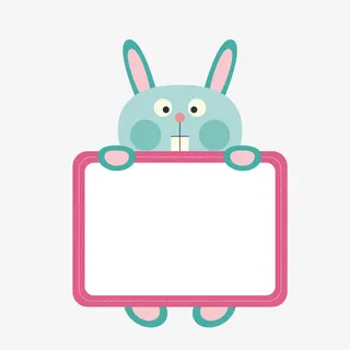 小兔子边框矢量图免抠