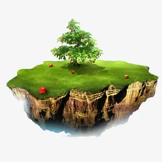 创意悬浮地平面免抠