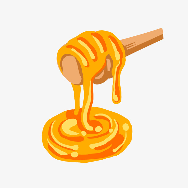手绘美味蜂蜜画布免抠