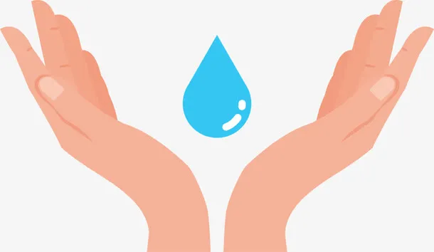 简约双手呵护水资源矢量图免抠