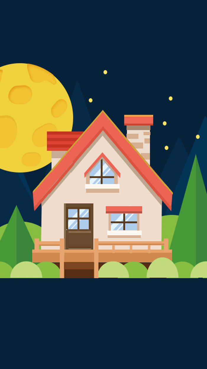 夜晚房屋图案背景图高清