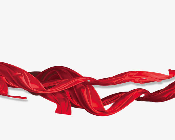 红色的飘带免抠