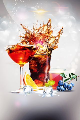 夏天水果饮料海报高清