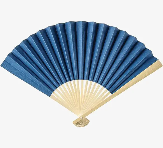 蓝色折扇免抠