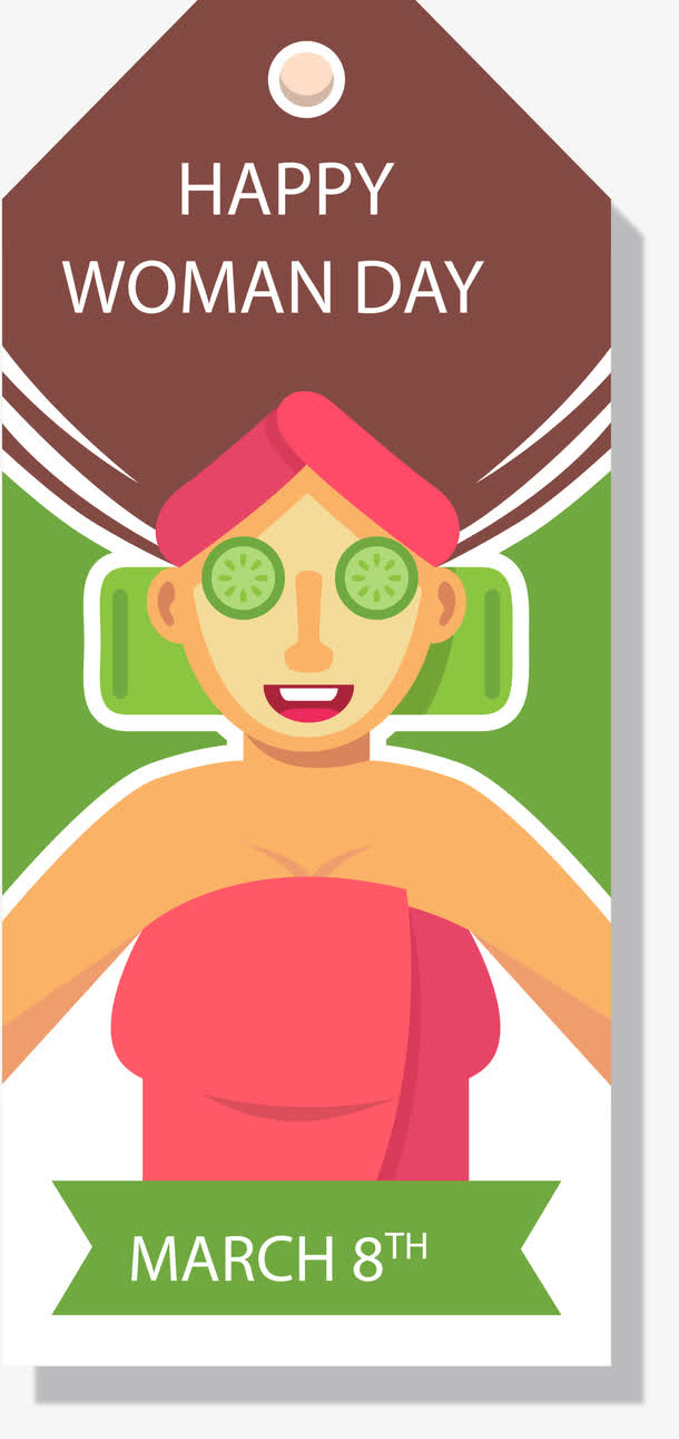 三八妇女节装饰标签免抠