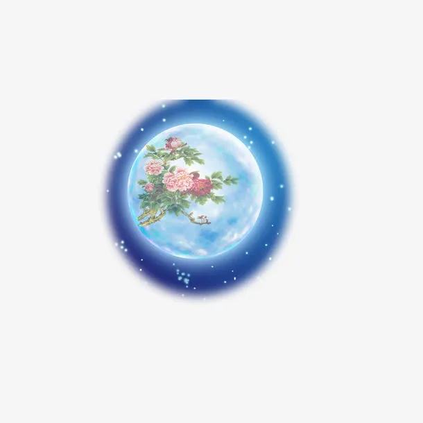蓝色的月亮免抠